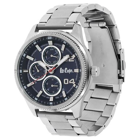 Buy Online Lee Cooper Quartz Multifunction Blue Dial Stainless Steel ...