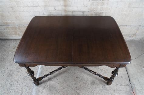 Antique Grand Rapids Chair Co William and Mary Walnut Extendable Dining ...