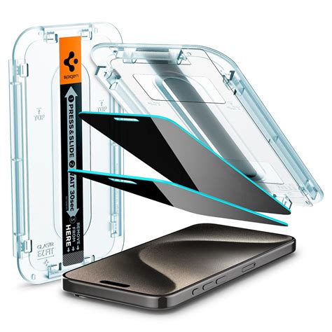 iPhone 15 Series GLAS.tR EZ Fit Privacy Screen Protector - spigen.in ...