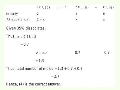 2.0 mole of PCl5 were introduced in a vessel of 5.0 L capacity of a ...