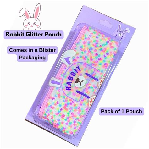 Flipkart.com | HI-FRIENDS shimmer pencil pouches Purple Rabbit Art ...
