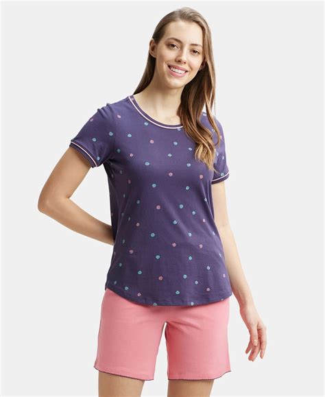 Buy Super Combed Cotton Relaxed Fit Printed Round Neck Half Sleeve T ...