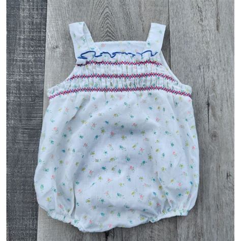 Vintage by Thomas One Piece Baby Girl Romper Size 24 Months Smocked ...