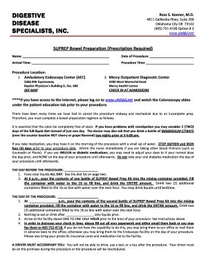 Fillable Online okddsi SUPREP Bowel Preparation Prescription Required ...