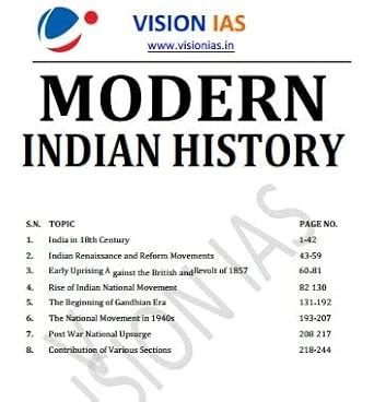 Vision IAS Modern Indian History [Photocopy] : Amazon.in: Books