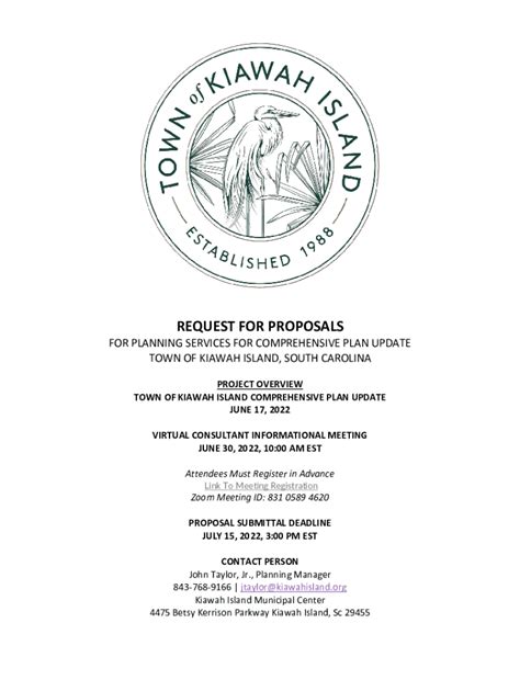 Fillable Online Request For Proposal For Comprehensive Plan Update Fax ...
