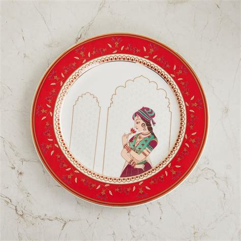 Buy Foley White Rani Print Bone China Dinner Plate - 10.5cm from Home ...