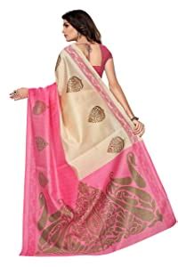 Mrinalika Fashion Art Silk Saree With Blouse Piece (_Pink_Free Size ...