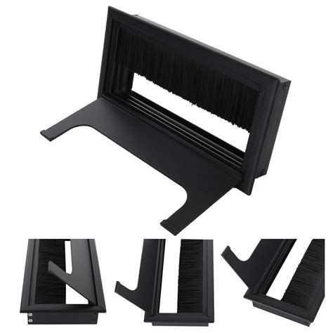 Buy 5 Pack 160mm Length Black Metal Rectangle Cable Grommets Square ...