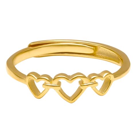 GIVA 925 Sterling Silver Anushka Sharma 18k Gold Plated Triple Heart ...