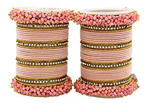 Buy Leshya Set Of 2 Fancy Bridal Bangle Sets (Baby Pink, 2.40) at Amazon.in