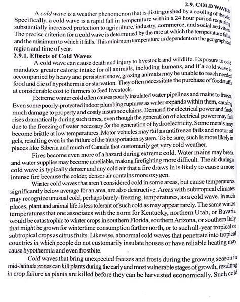 Cold waves - Diaster management - 2. COLD WAVES Specifically, a cold ...