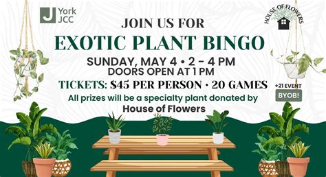 Exotic Plant Bingo at the York JCC, 2000 Hollywood Dr, York, PA, United ...