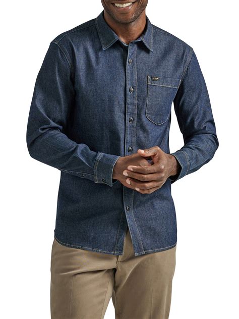 Genuine Dickies Mens and Big Mens Heavyweight Long Sleeve Denim Shirt ...