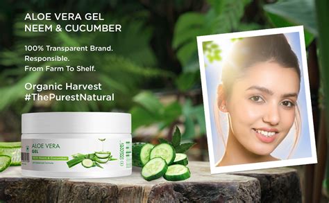 Organic Harvest Aloe Vera Gel: Neem & Cucumber | Aloe Vera Gel for Dry ...