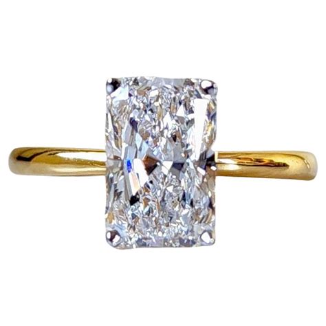 2 CT Emerald Cut Moissanite Solitaire Engagement Ring 925 Sterling ...