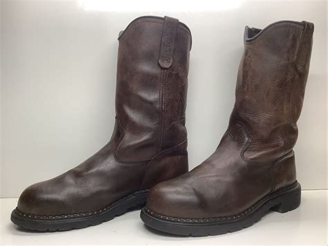MENS RED WING PECOS WORK STEEL TOE DARK BROWN BOOTS … - Gem