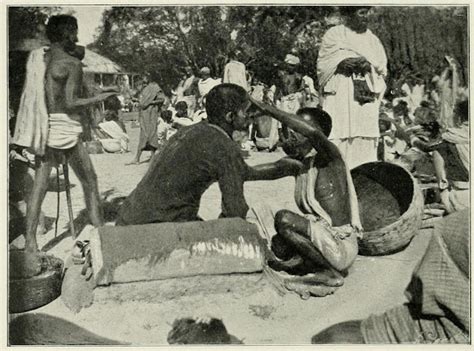 A Barber at Work by the Wayside - Chota Nagpur c1900 - Old Indian Photos