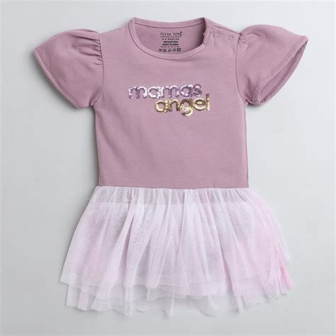 Polka Tots Half Sleeve Romper Onesie Sequence Ice Mamas Angel - Purple ...