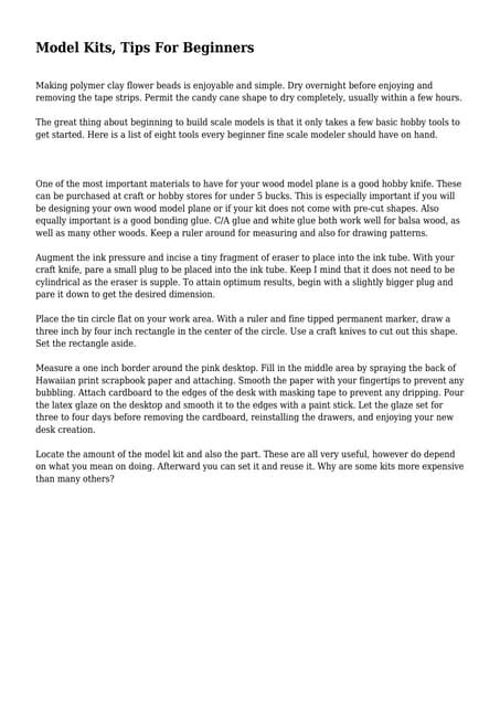 Image result for Beginners Plastic Model Kit Building