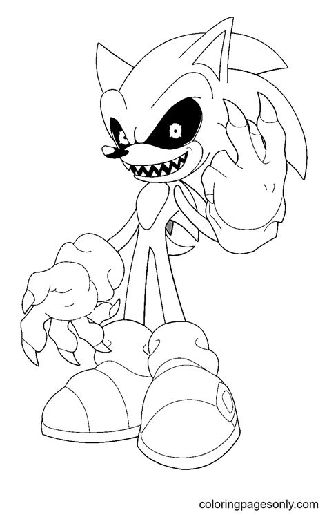 Sonic Exe Coloring Pages to Print - Free Printable Coloring Pages