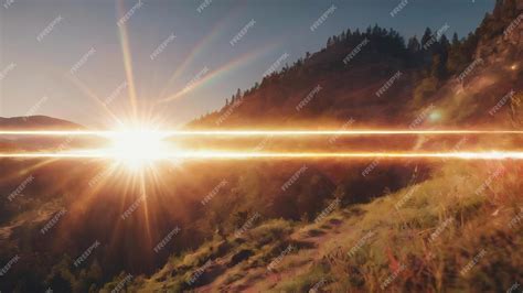 Premium AI Image | Real lens flare light effect ray leak