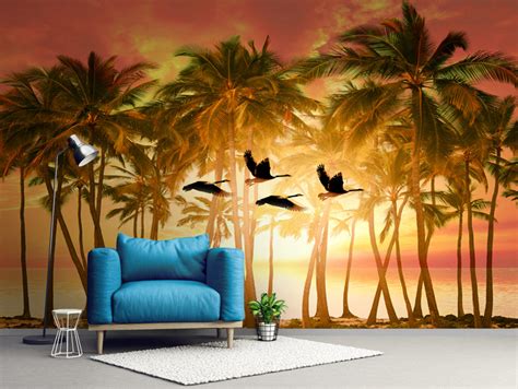 Sunset on Beach Custom Wallpaper – Myindianthings