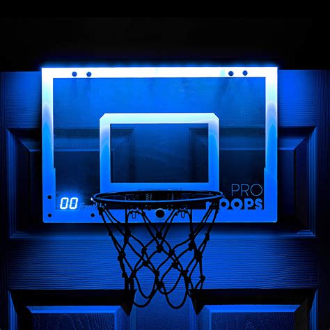 Illuminated Over-the-Door Indoor Basketball Hoop with LED Scoring | The ...