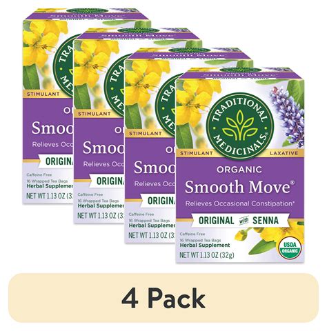 (4 pack) Traditional Medicinals, Organic Smooth Move Tea Bags ...