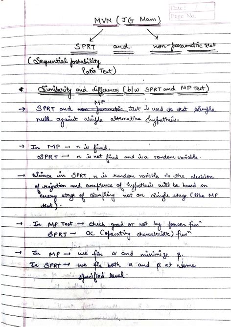 Non Parametric Notes: SPRT, MP Test, and Their Characteristics (Course ...