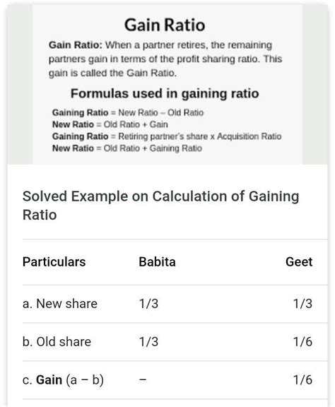 Formula for calculating gain ratio - Brainly.in