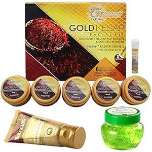 NUTRIGLOW Skin Radiance Gold Kesar Facial Kit With Aloe Vera Gel and ...