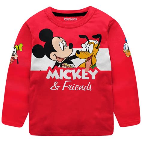 Mickey & Friends Red Full Sleeve Boys T-SHIRT – BONKIDS