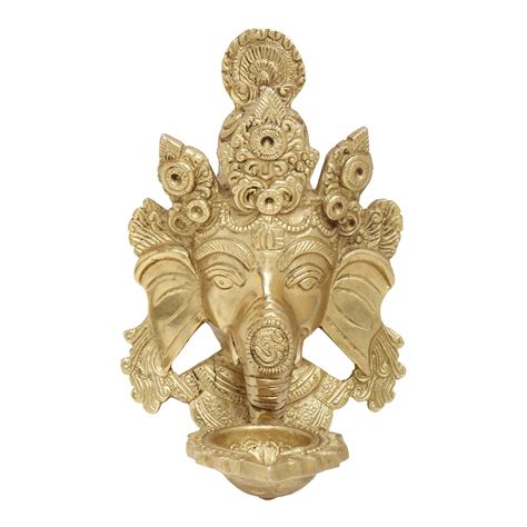 Buy Pick End Now Brass Lord Ganesh Wall Hanging with Bell and Diyas on ...