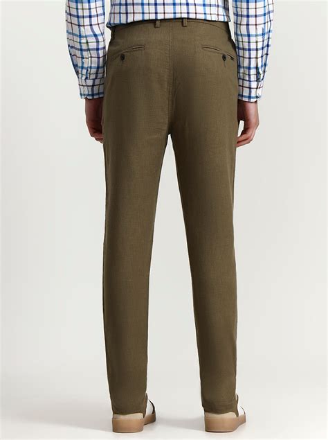 JadeBlue Men's Olive Green Solid Track Pant | Regular Fit | 100% Cotton ...