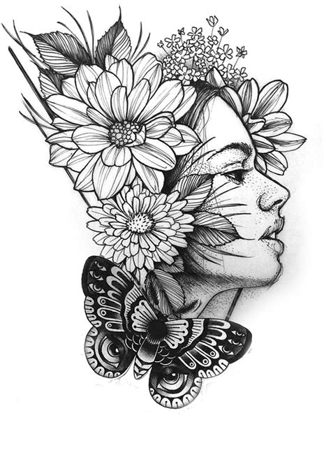 easy flower head drawing
