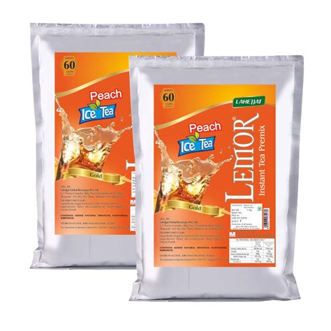 Lemor Peach Flavour Ice Tea(1Kg X 2) | Iced Green Tea | Ice Tea Premix ...