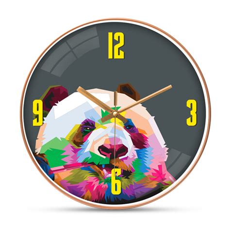Colorful panda fur wall clock– Hobby Decor Pvt Ltd