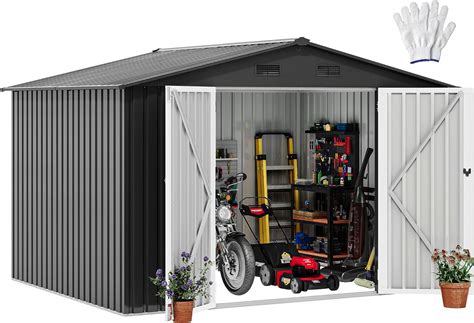 DWVO 10x8ft Metal Outdoor Storage Shed, Waterproof India | Ubuy