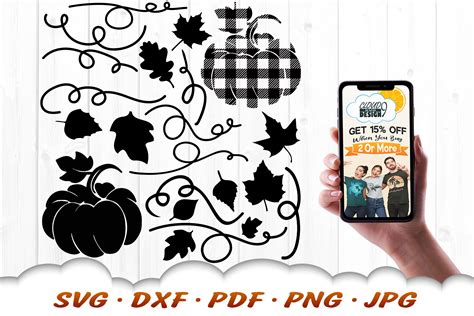 Pumpkins Vines & Leaves Fall SVG Bundle DXF Cut Files (891629) | Cut ...