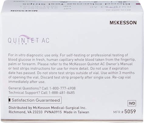 Buy McKesson QUINTET AC Blood Glucose Test Strips - Auto Coding, Noble ...