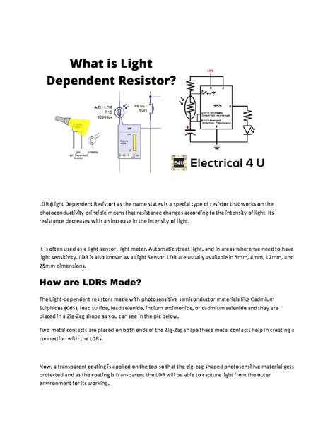 Physics 101: Project on Light Dependent Resistors (LDRs) Explained ...