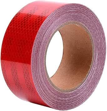 CREWBOLT Premium 2 inch x 50 MT Red Reflective Tape for High Visibility ...