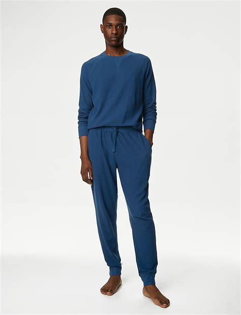 Pure Cotton Waffle Jogger Bottoms