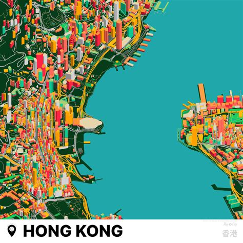Hong Kong City Map Print