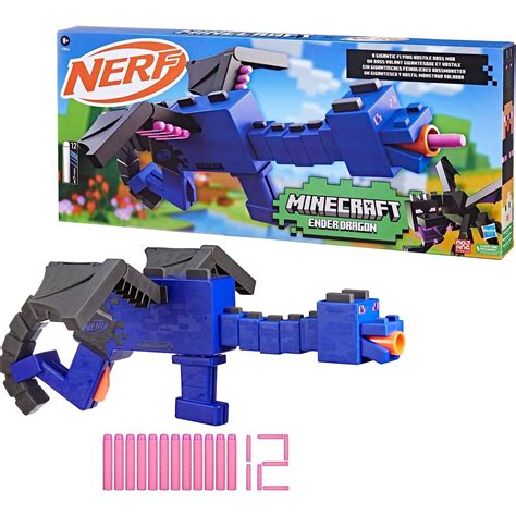Hasbro Minecraft Ender Dragon Blaster And 12 Nerf Elite Foam Darts ...