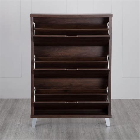 Buy Lewis 12 Pairs Flap Open Shoe Cabinet - Brown from Home Centre at ...