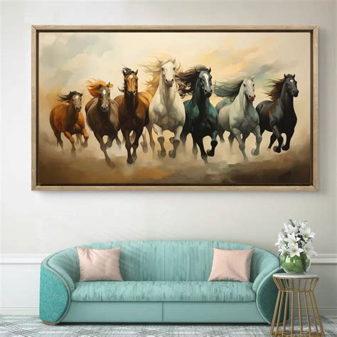 Buy Now 7 Running Horses Canvas Painting | Vastu Canvas Painting – The ...
