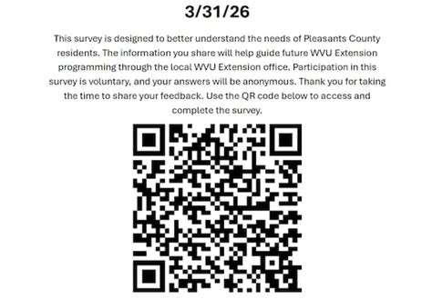 Pleasants County WVU extension survey seeks community input