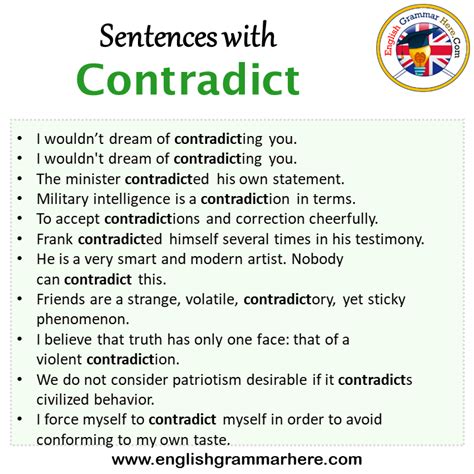 Sentences with Contradict, Contradict in a Sentence in English ...